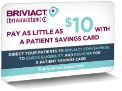 Side View of BRIVIACT® Patient Savings Card